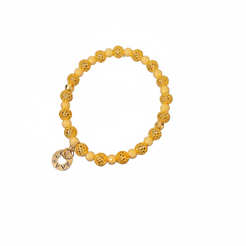 Rete Gialla-Gold Woven Beads+Gold Laser Beads