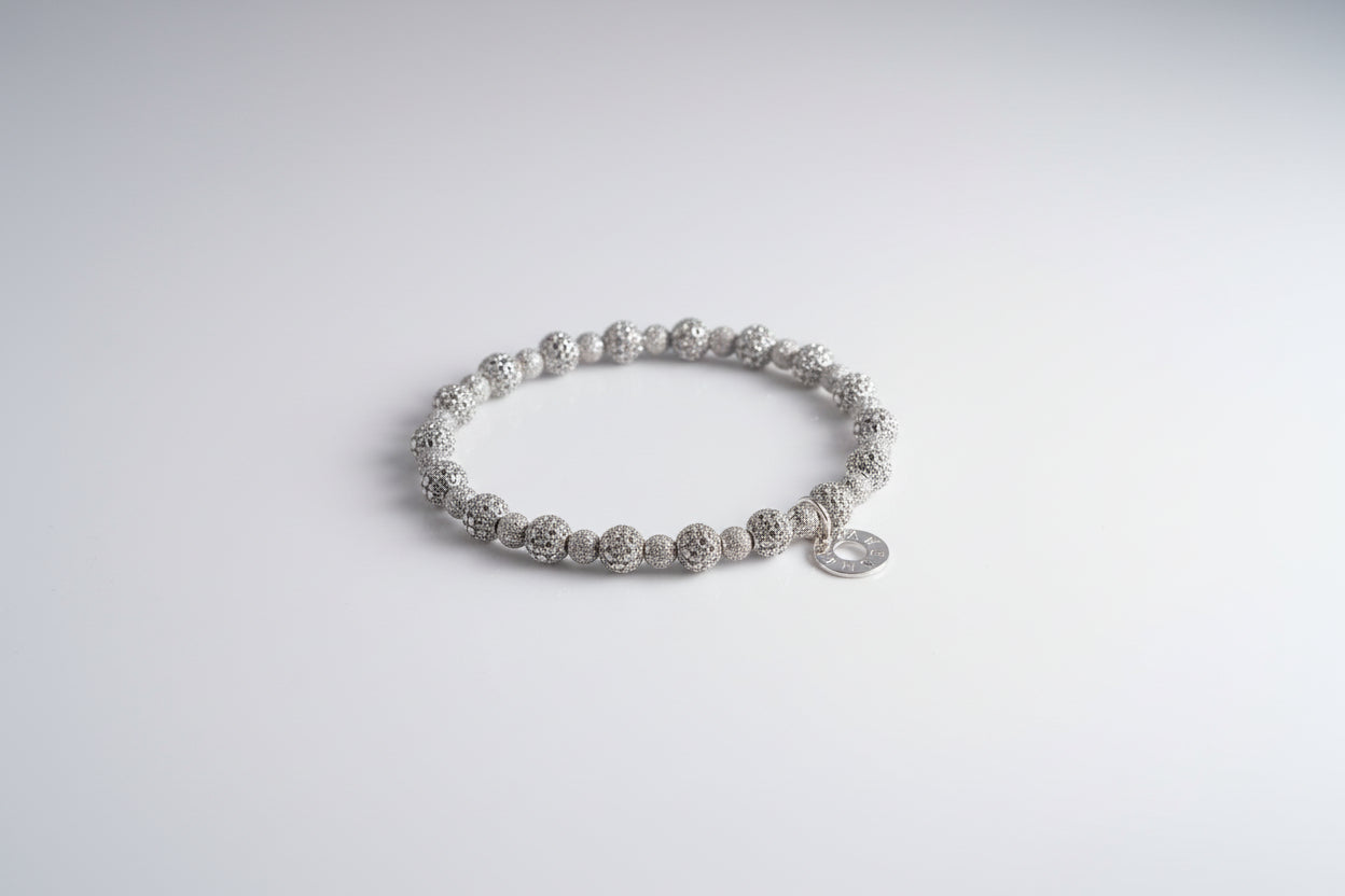 Rete Bianca-Silver Woven Beads+Silver Laser Beads