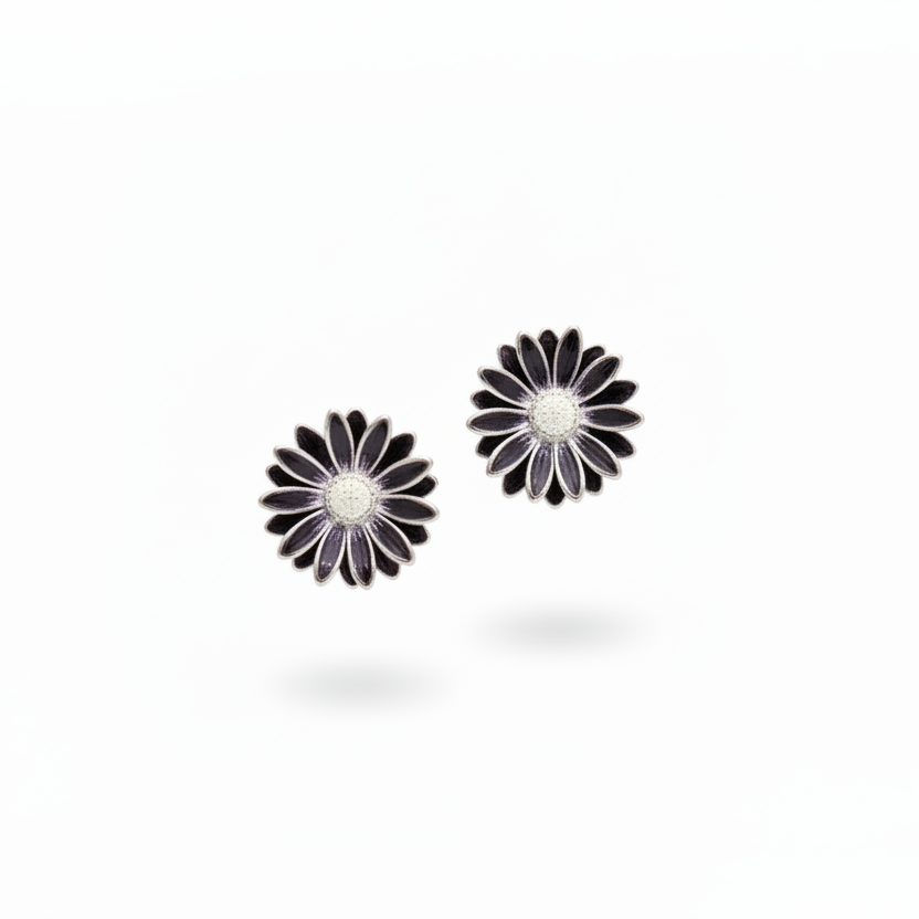 Purple Daisy Stud Earrings
