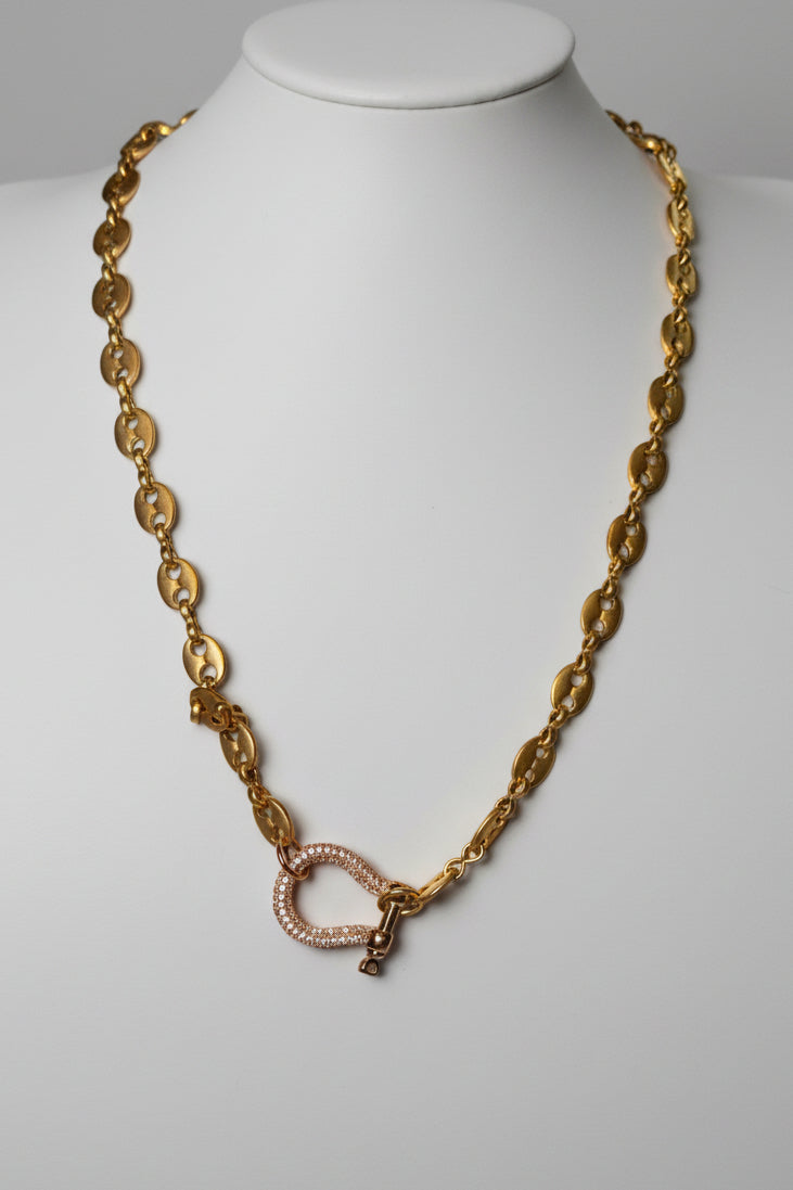 Crystal Horseshoe Lock Necklace