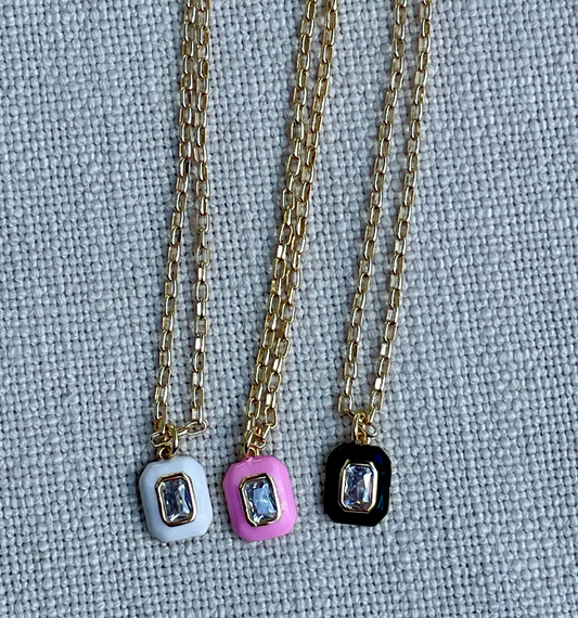 OMG ~ Enamel Gem Necklace