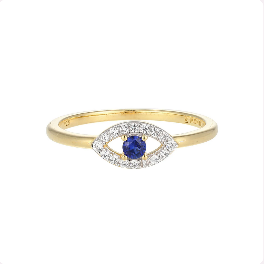 Evil Eye Statement Ring in 14K Yellow Gold-Plated Sterling Silver