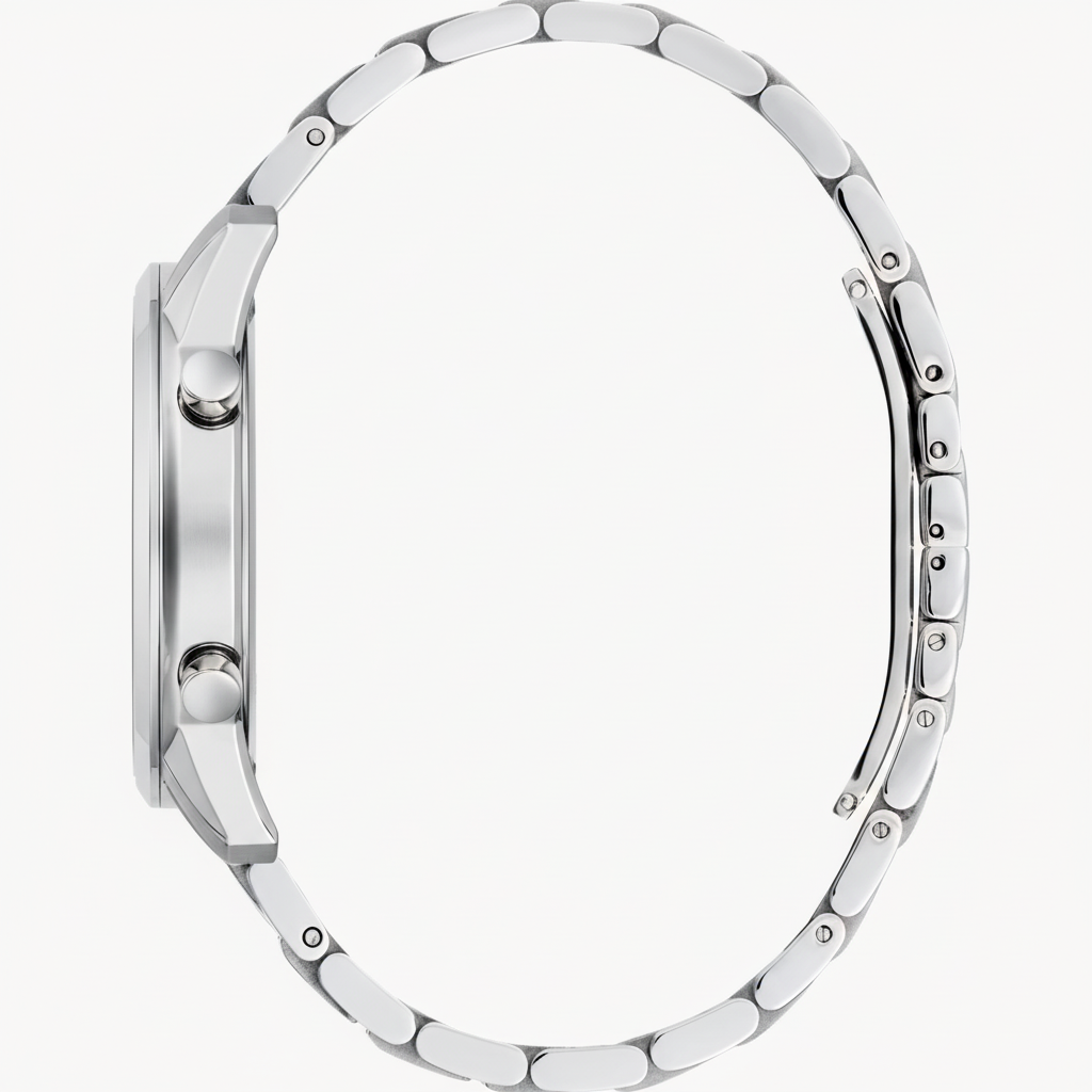 Bulova Sutton Chronograph Men’s Stainless Steel Watch with Silver Dial & Blue Accents