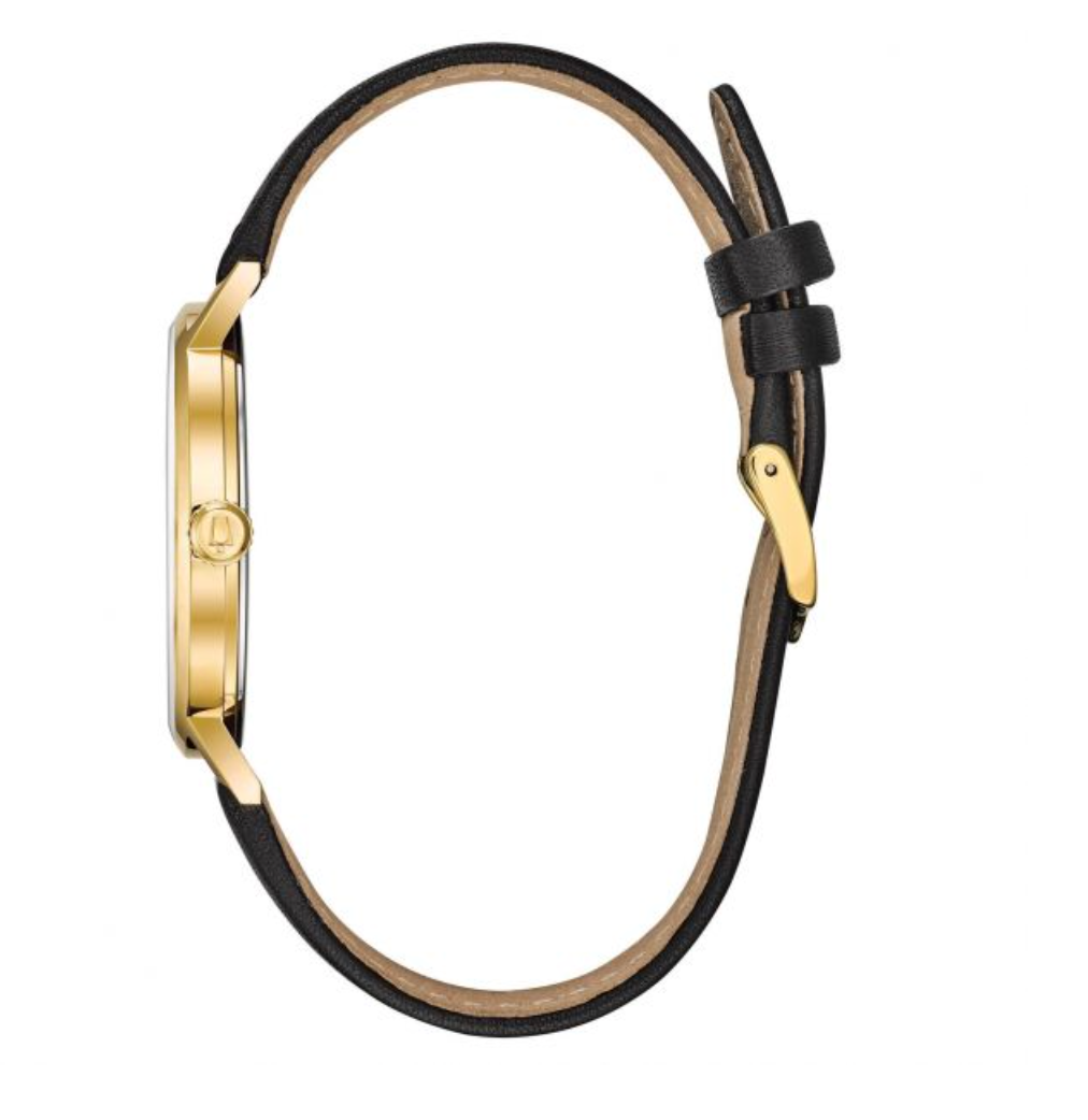 Bulova Men's Classic White Dial Leather Strap