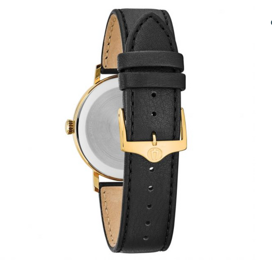 Bulova Men's Classic White Dial Leather Strap