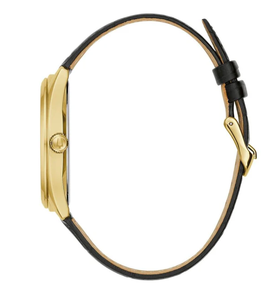 BULOVA Black and Gold Tone Watch