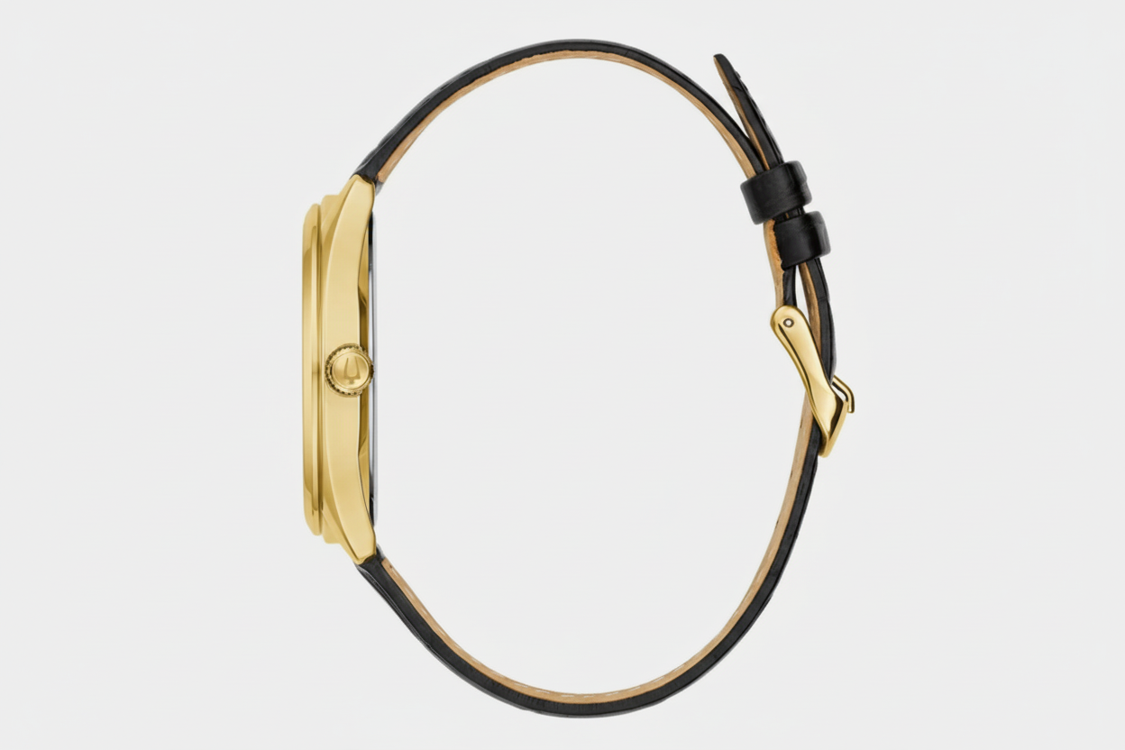 BULOVA Black and Gold Tone Watch