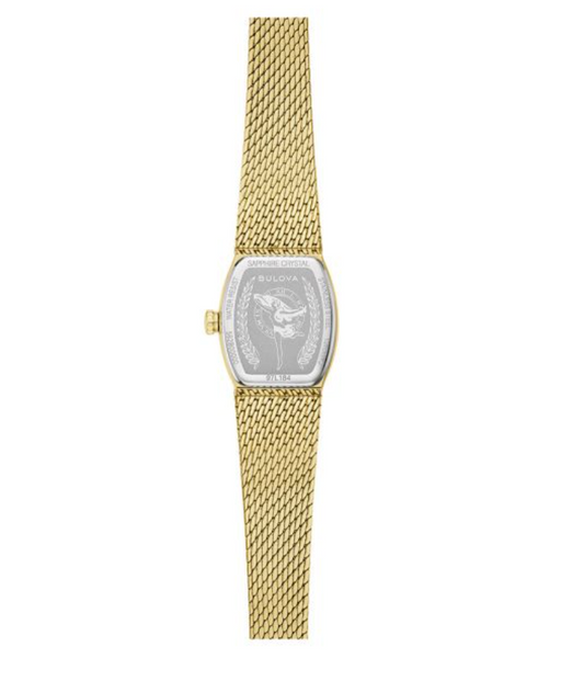 Bulova Goddess of Time Green Malachite Gold-Tone Mesh Bracelet Watch 17mm