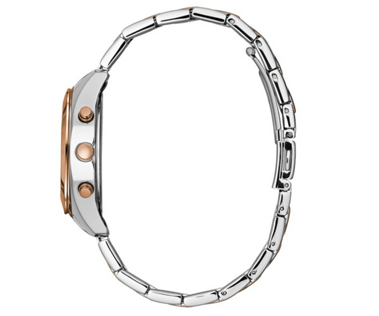 Caravelle Chronograph Rose Gold Crystal Accent Watch