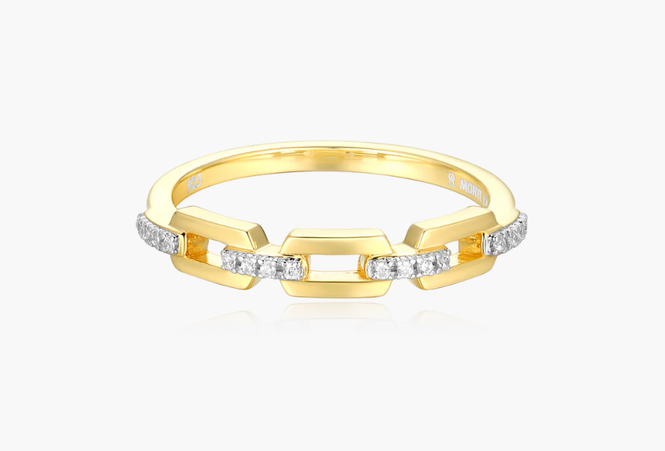 Mini-Link Stackable Ring in 14K Yellow Gold Plated Sterling Silver