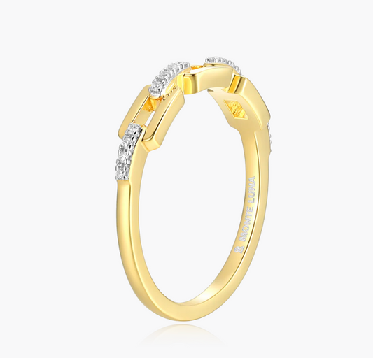 Mini-Link Stackable Ring in 14K Yellow Gold Plated Sterling Silver
