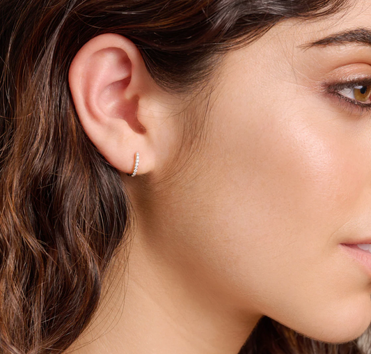 Cushion Hoop Earrings in 14k Yellow Gold-Plated Sterling Silver