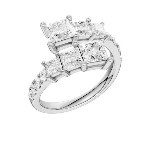Bypass Diamond Ring (Princess)