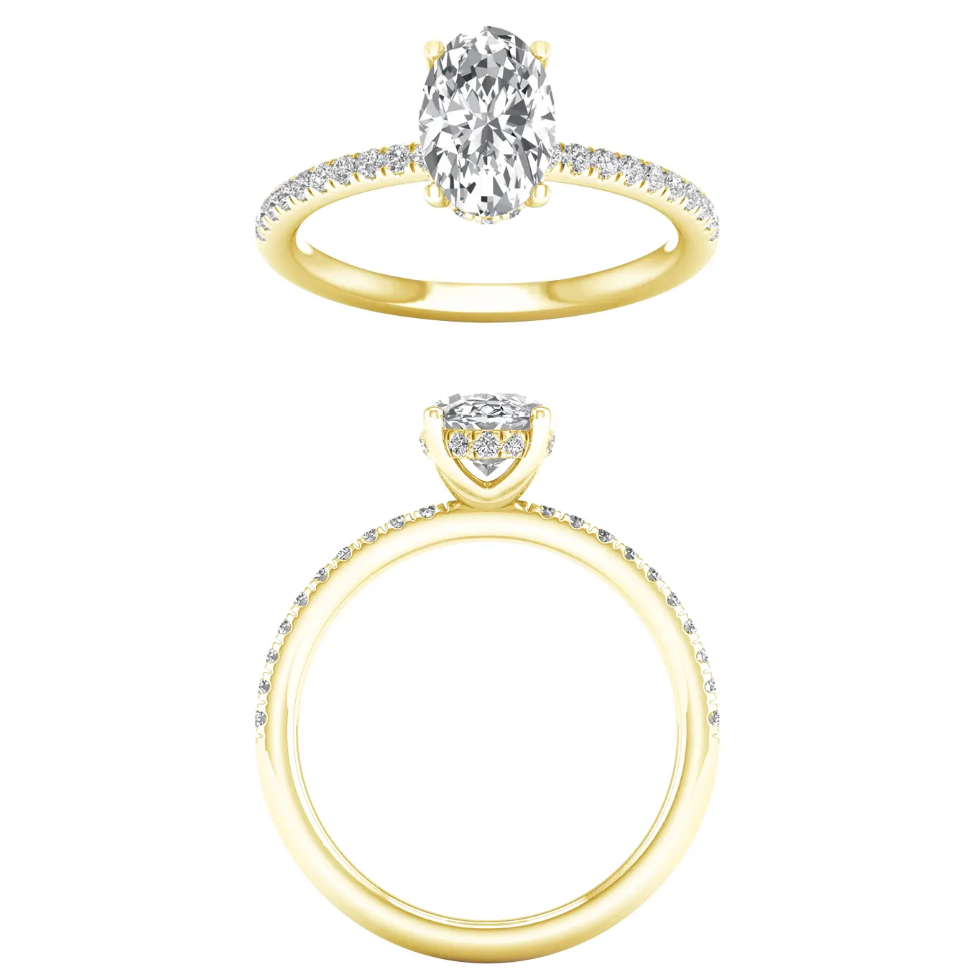 Hidden Halo Engagement Ring (Oval)