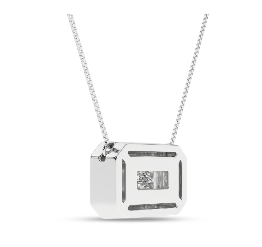 Bezel-Set Solitaire Pendant (Emerald)