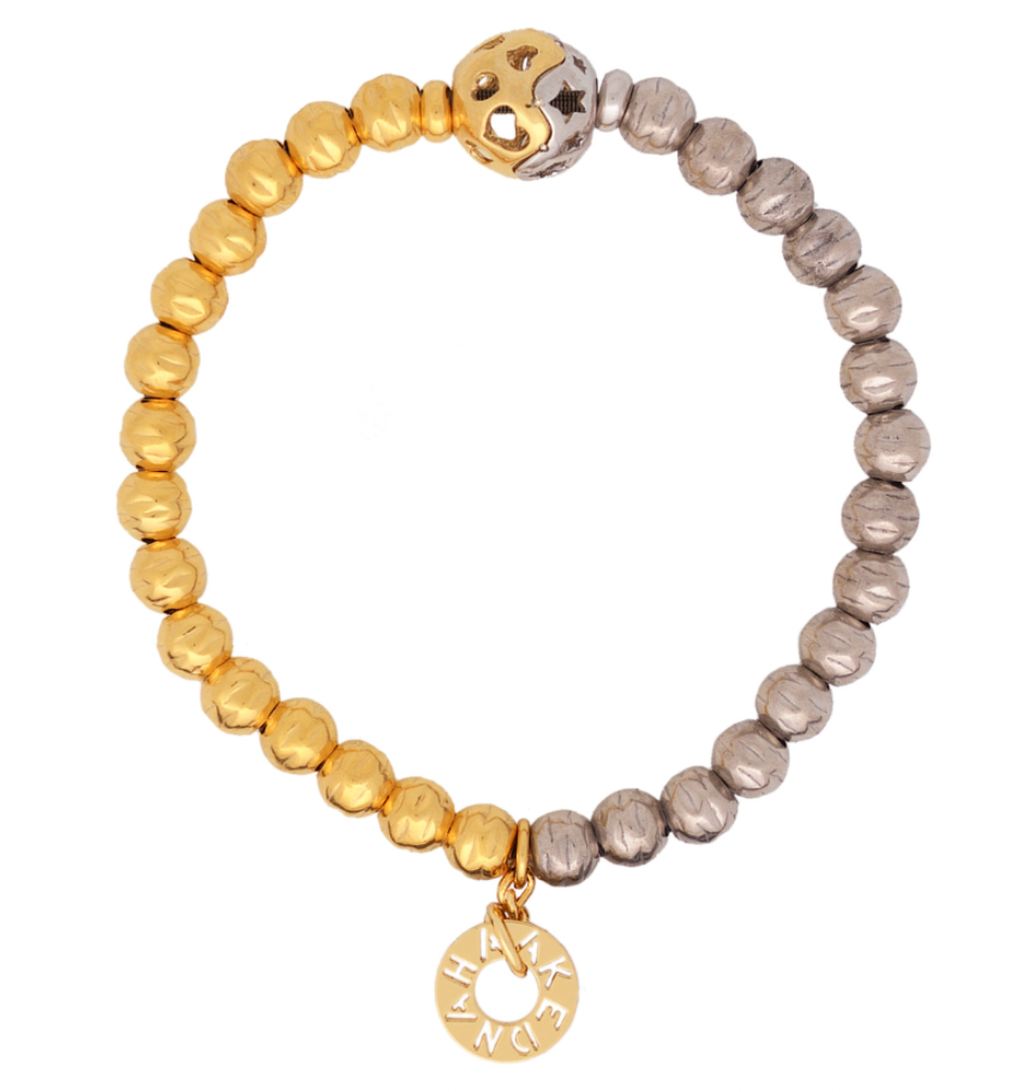 Mila-Gold+Silver Day & Night With Moon+Star Accent Bead