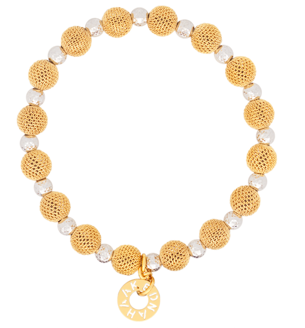 Silver+Gold Laser Beads With SIlver Roundles