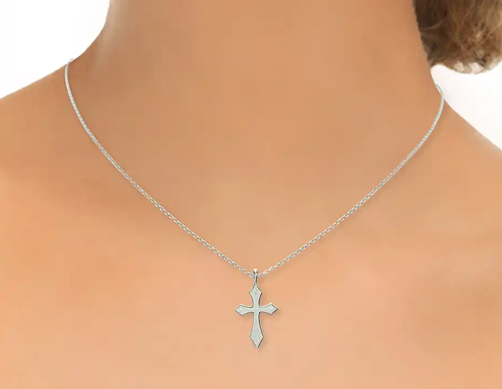 White Cross Necklace
