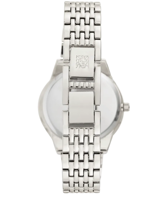Anne Klein Women’s Silver-Tone Stainless Steel Watch With Quartz Movement