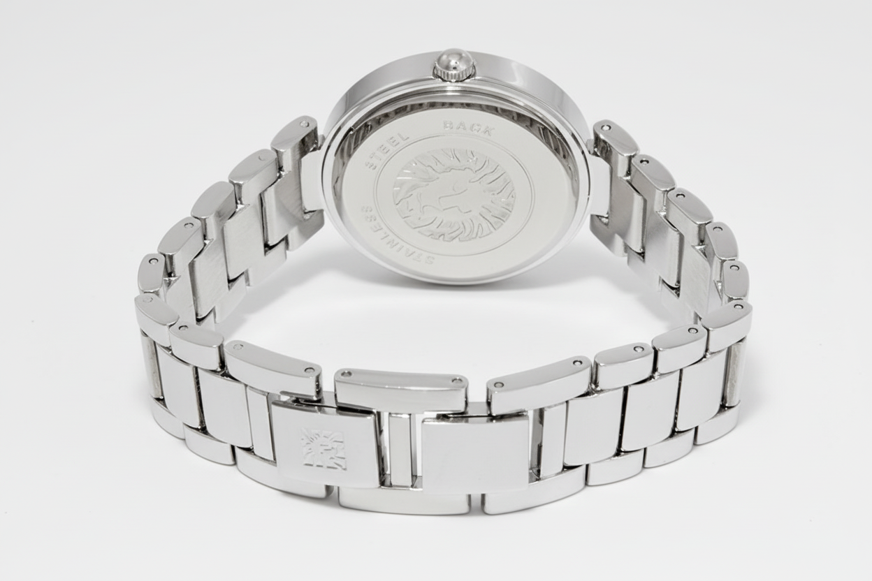 Anne Klein Women’s Silver-Tone Diamond Accent Bracelet Watch