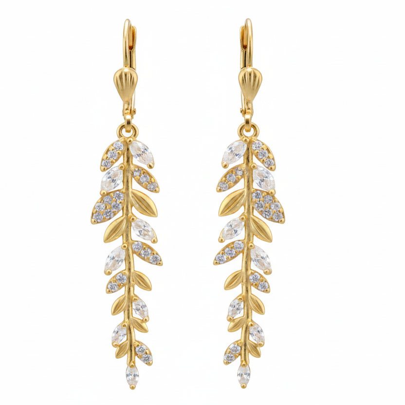 Rhinestone Branch Earrings