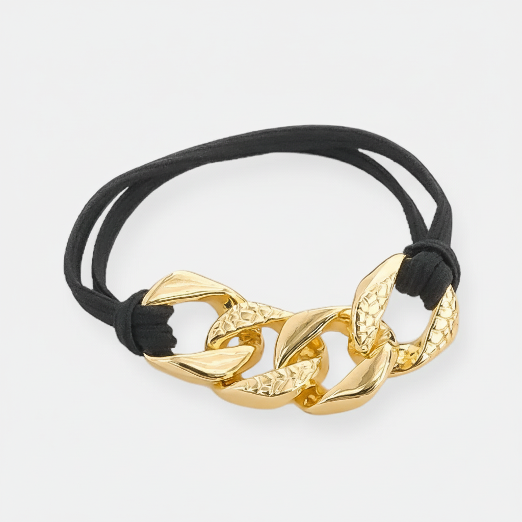 Textured Curb Chain Hair Tie Bracelet