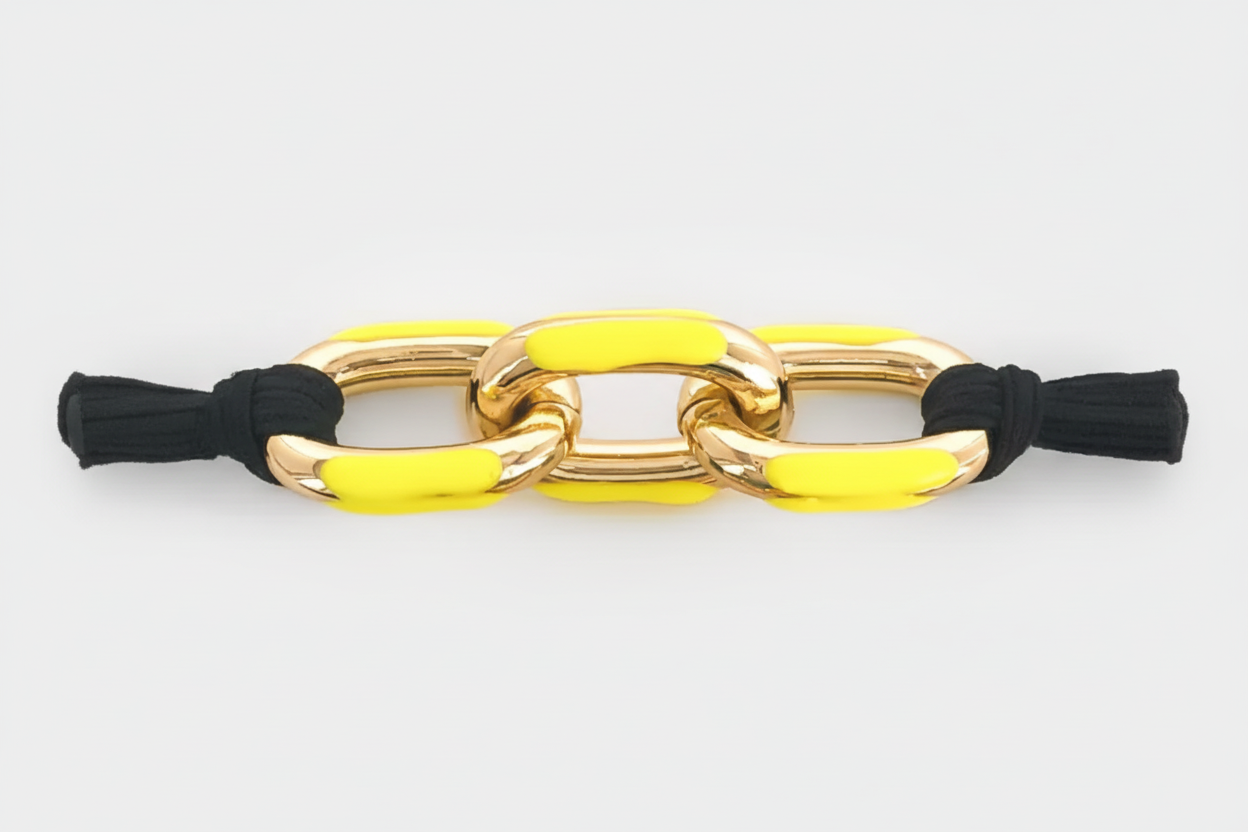 Yellow Enamel Hair Tie Bracelet