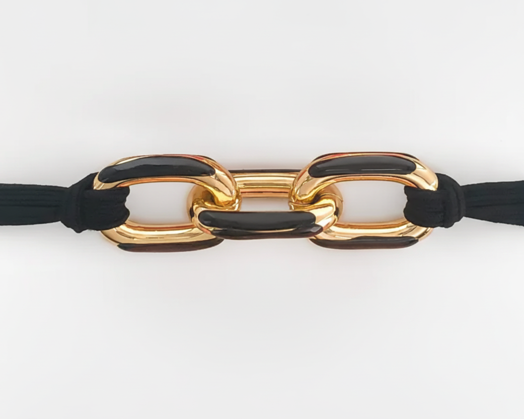 Black Enamel Hair Tie Bracelet