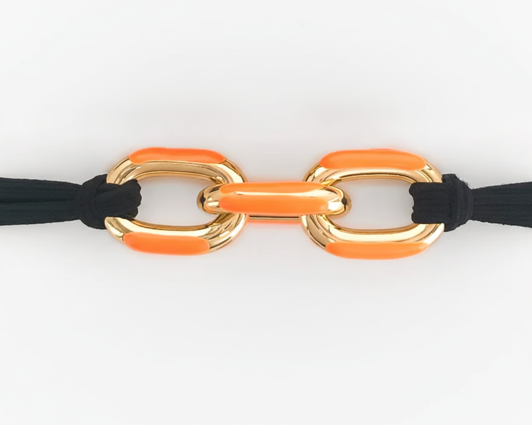 Orange Enamel Hair Tie Bracelet