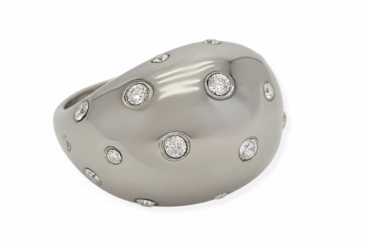 Water Resistant Ring Grey Silver