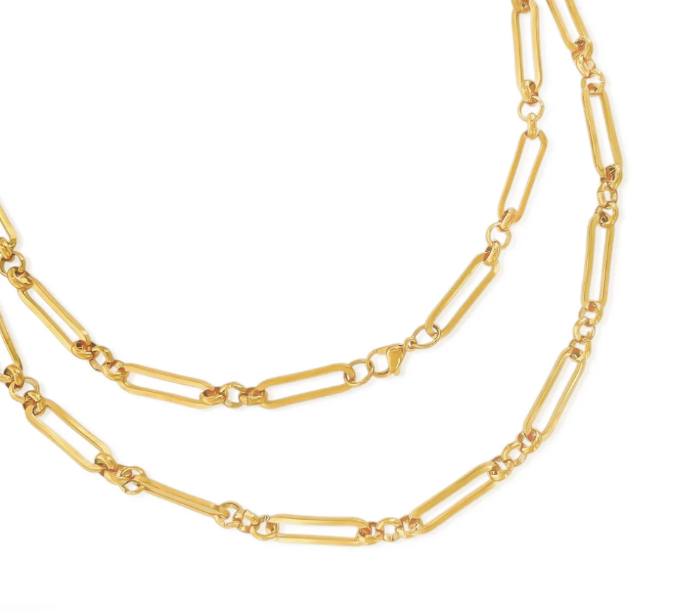 Long Gold Chain Water Resistant Necklace