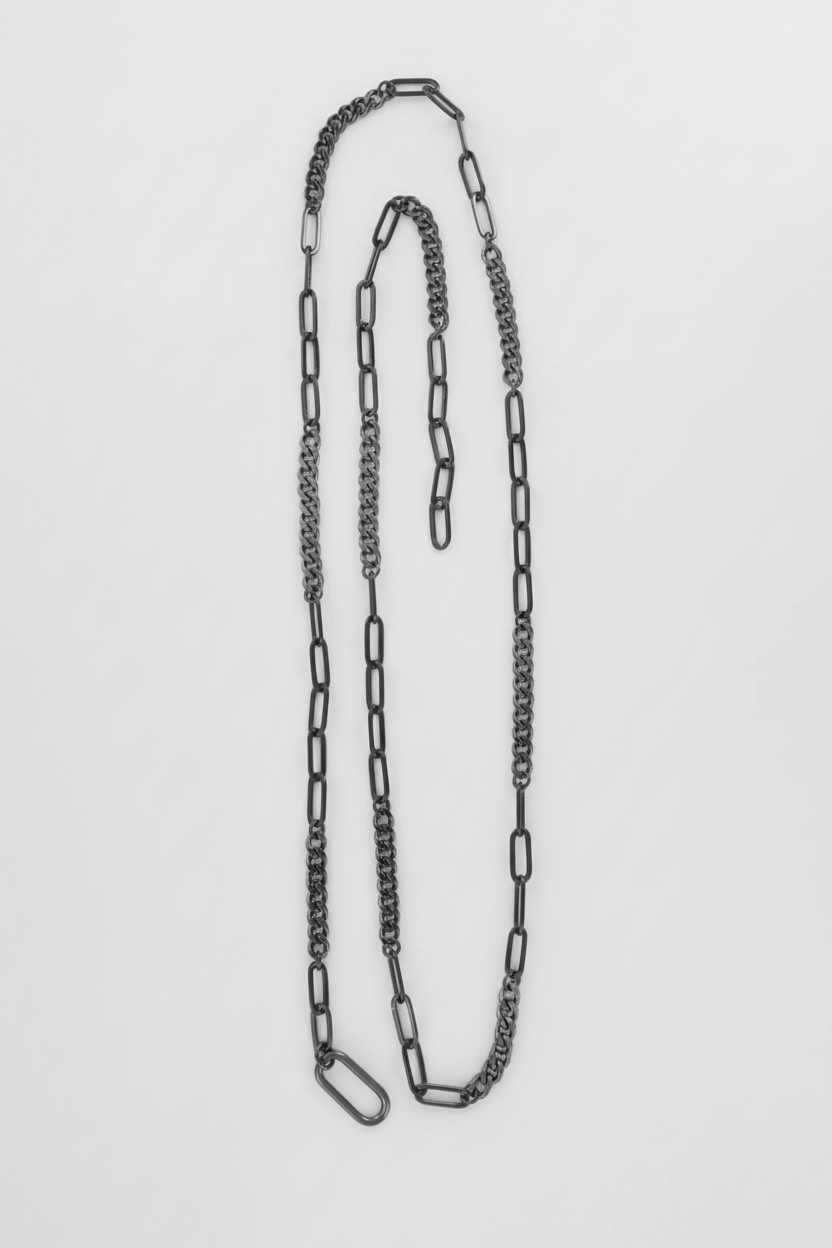 Chain Link Necklace With Oval Carabiner