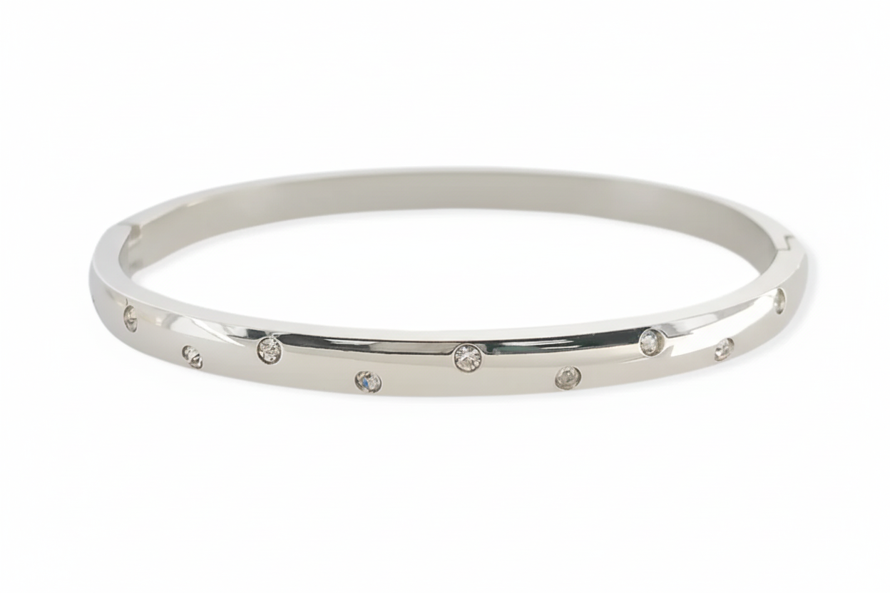 Water Resistant Bracelet With Cubic Zirconia