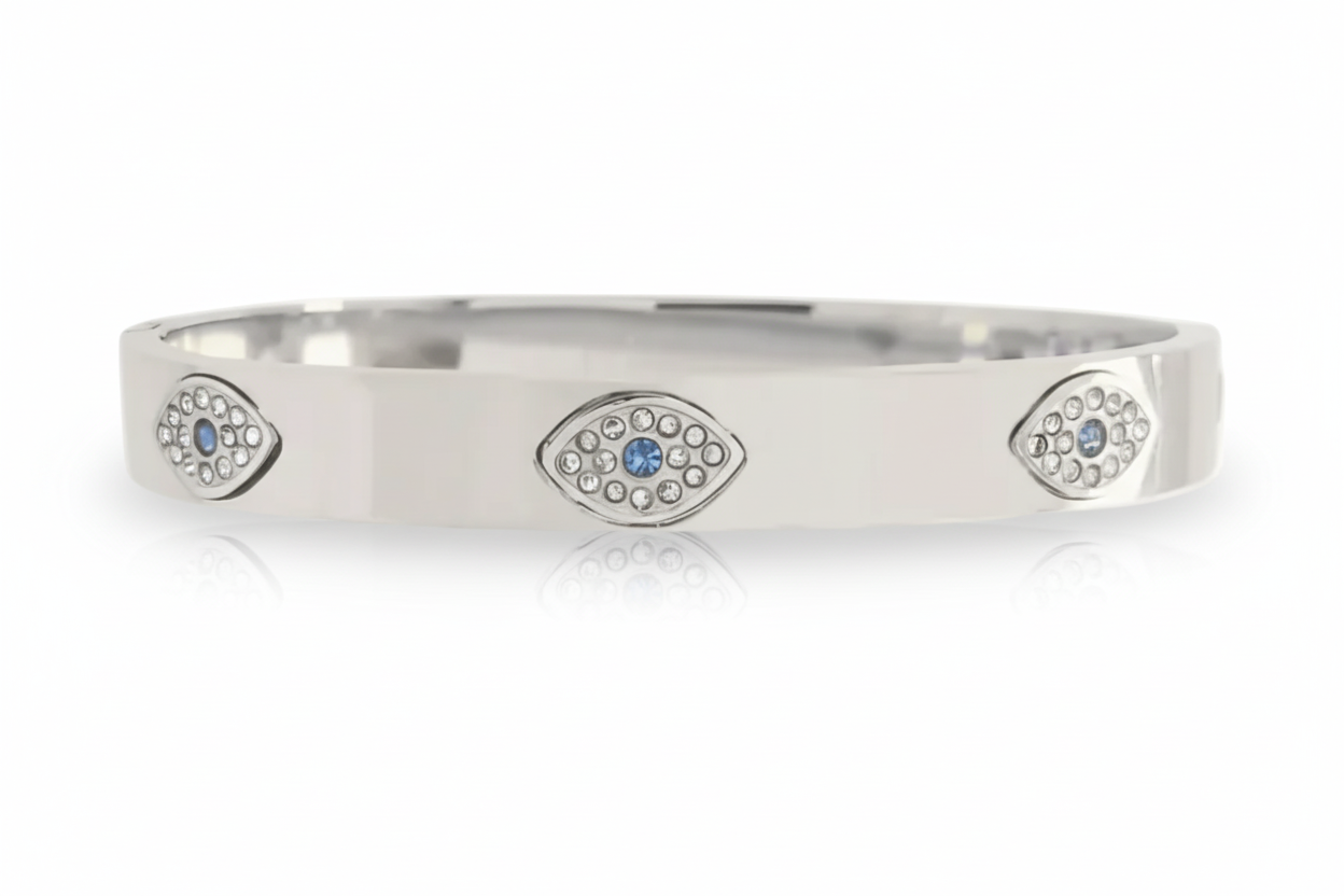 Eye Bangle Bracelet Silver