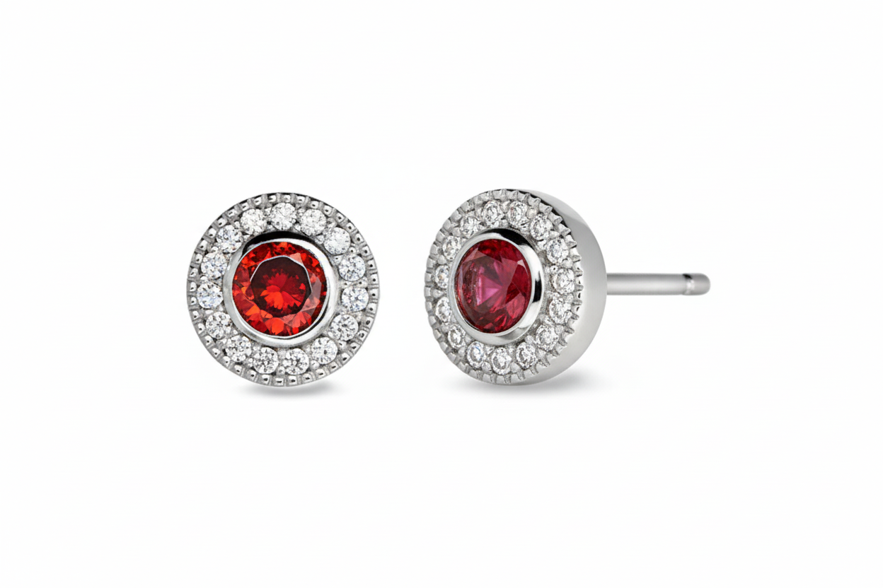 January Birthstone Stud Earrings