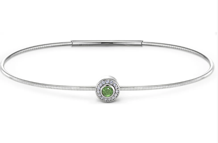 August Birthstone Bangle Bracelet