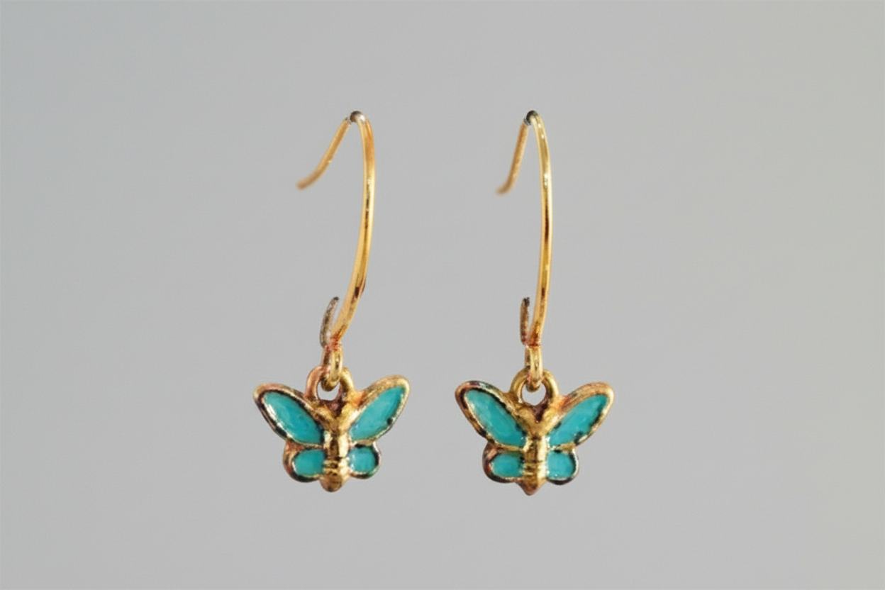 Small Enamel Butterfly Earrings