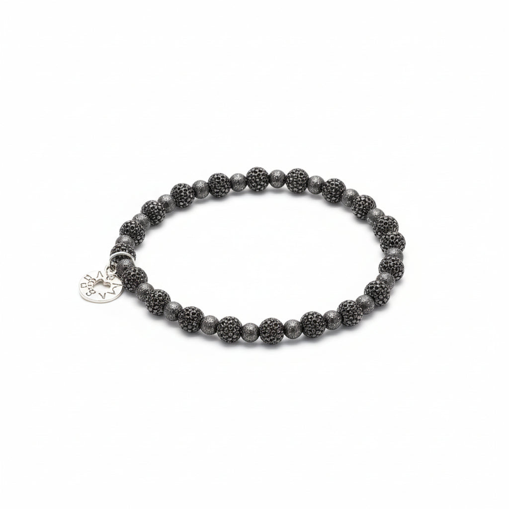 Rete Nera - Black Woven Beads + Black Laser Beads