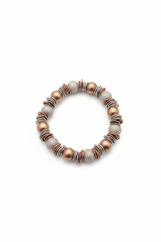 Mesalina - Rose+Silver Beads With Rose+SIlver Springs