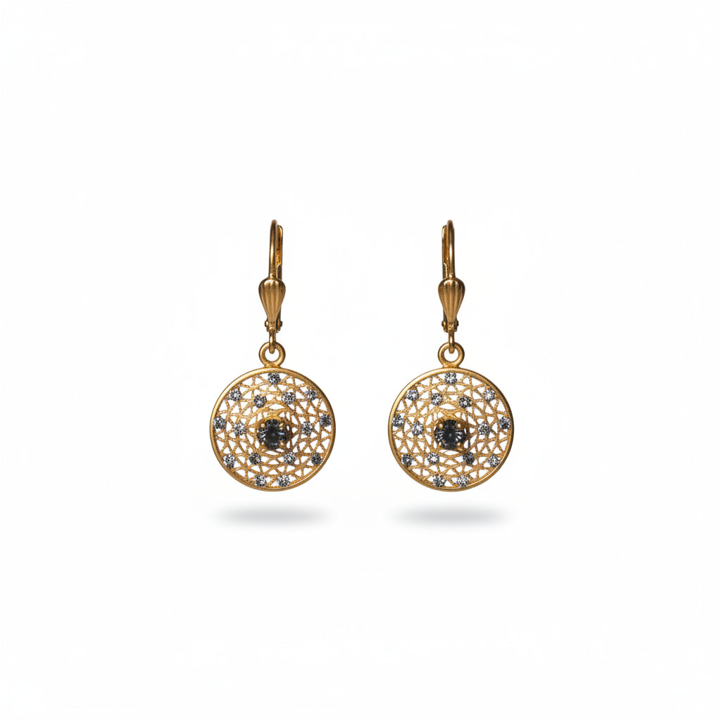 Round Filigree Gold Earrings
