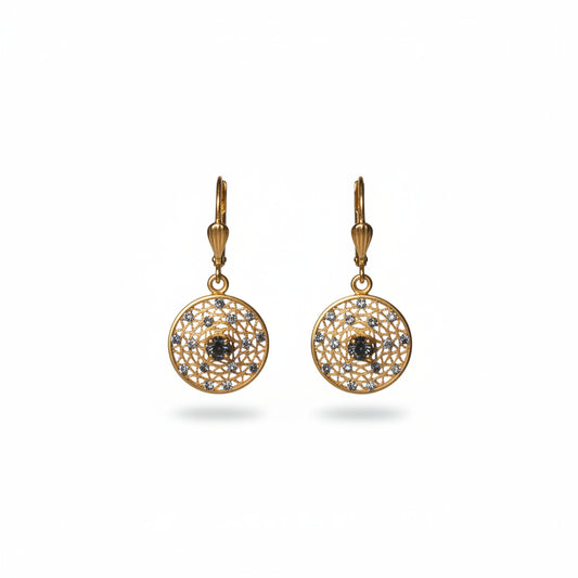 Round Filigree Gold Earrings