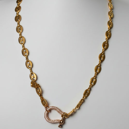 Crystal Horseshoe Lock Necklace