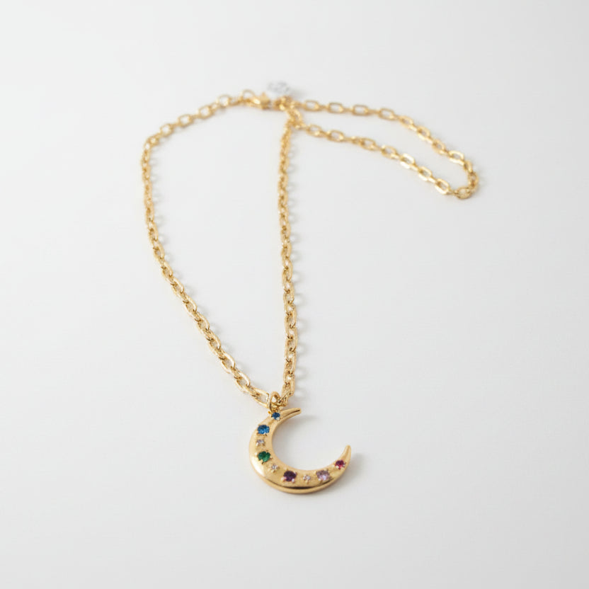 Color CZ Moon Chain
