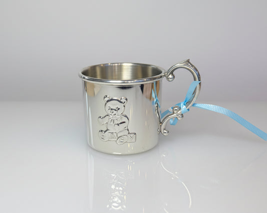 Pewter Teddy Bear Cup