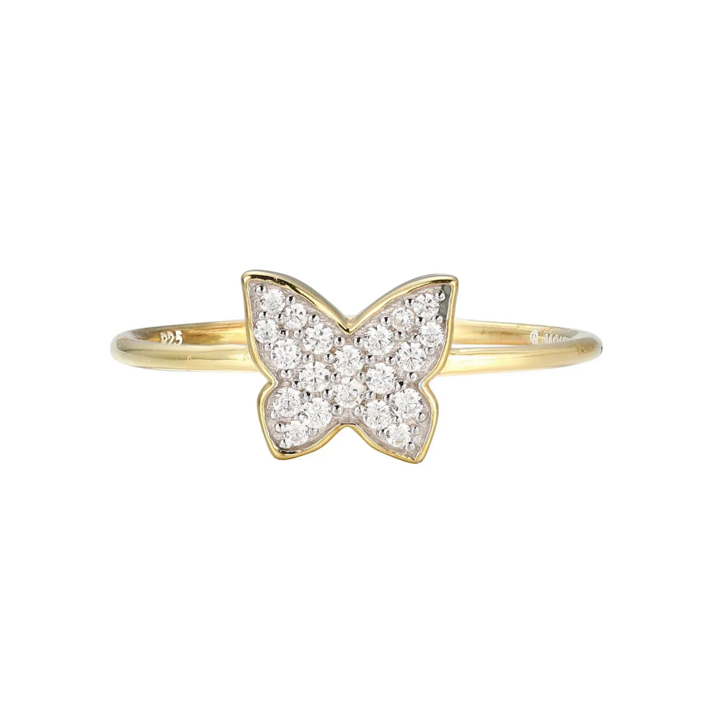 Lab Diamond Butterfly Gold Ring