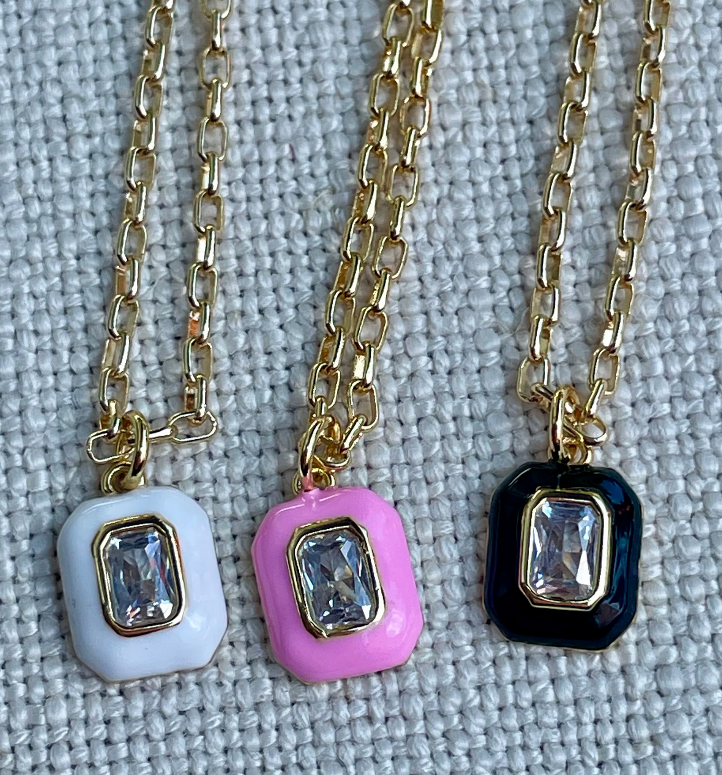 OMG ~ Enamel Gem Necklace