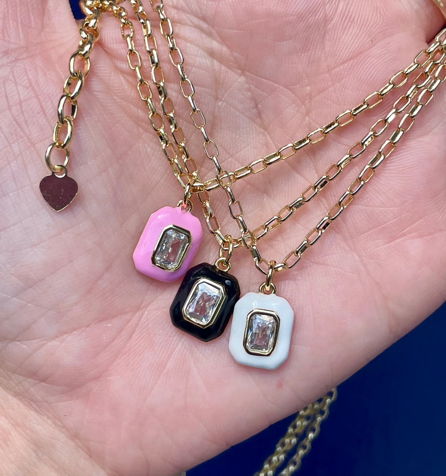 OMG ~ Enamel Gem Necklace