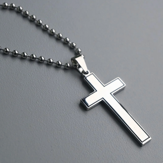 Stainless Steel Mens Cross Flat