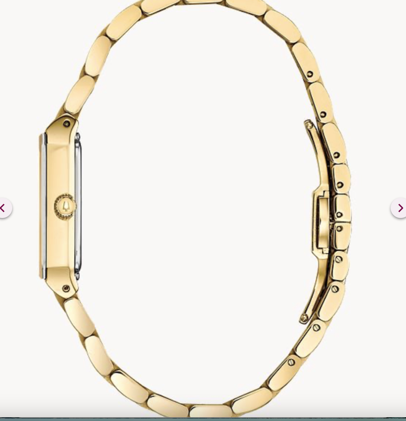 BULOVA ~ Mens Quadra Gold Dial Diamond Rectangular Steel Watch