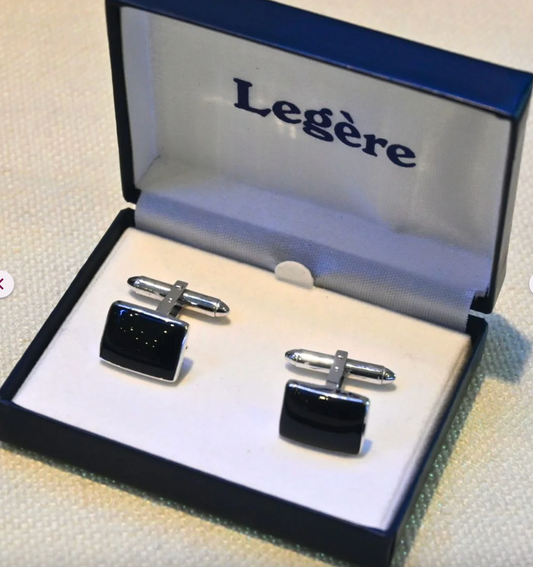 14KW Gold Onyx Cuff Links ~ Legere